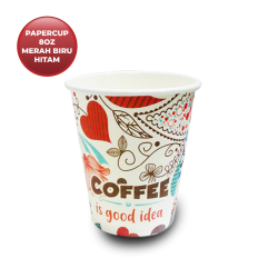 PAPERCUP 8 OZ MERAH BIRU HITAM